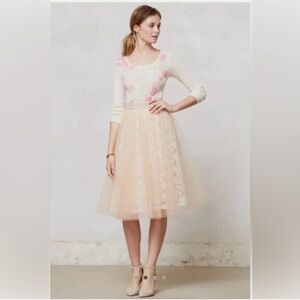 Alexandra Grecco Tulle and Lace Midi Skirt